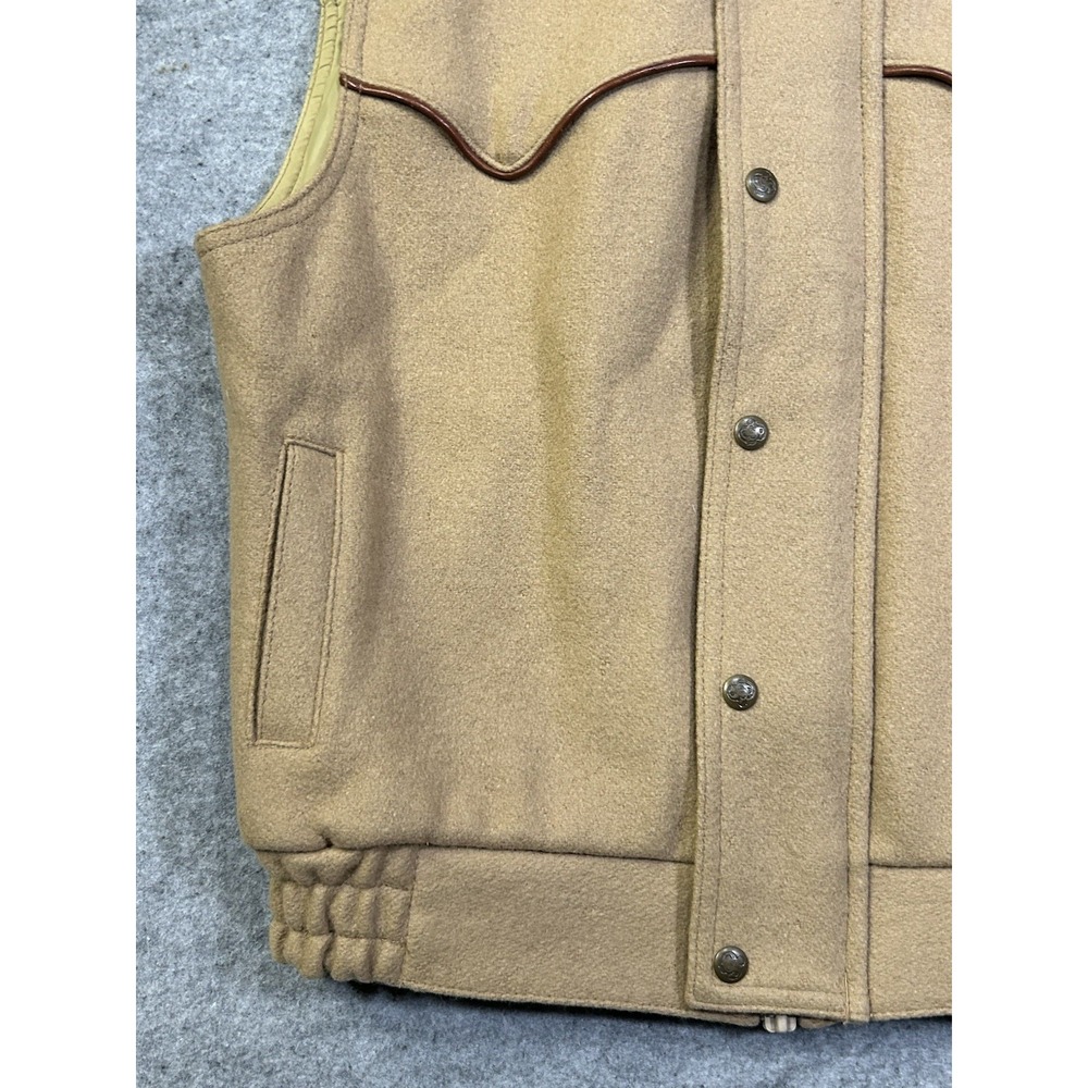 Schaefer Outfitter Vest Wool Leather Collar Men's Small Made in USA Branded - Picture 14 of 16